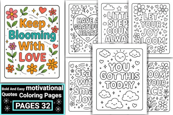Download Bold and Easy Motivational Coloring Book - Easy Collection
