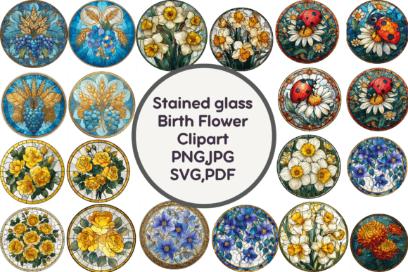 Download Stained Glass Flower PNG,JPG,SVG,PDF - Pdf Collection