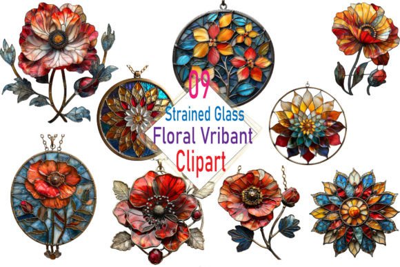 Download Stained Glass Flower PNG Clipart. - Stained glass flower Collection