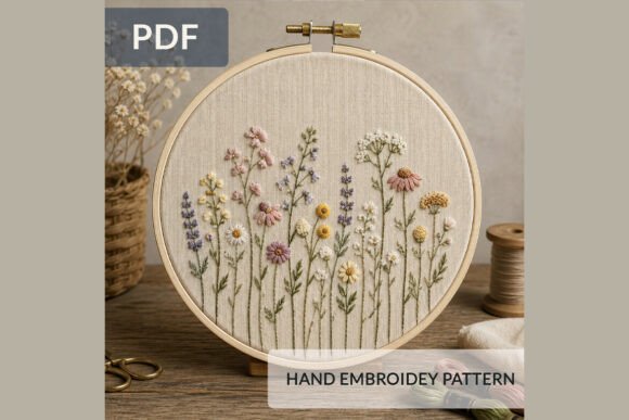 Download Wildflower Hand Embroidery Pattern PDF - Premium Resources