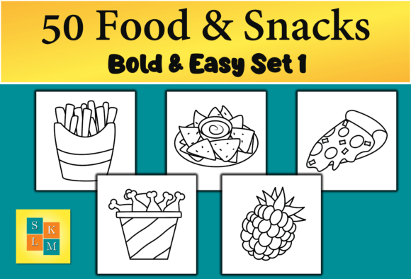 Download Food and Snacks Bold &amp; Easy Coloring - Easy Collection