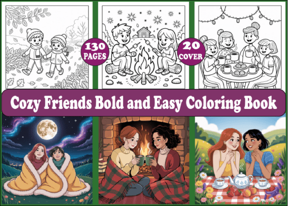 Download Cozy Friends Bold and Easy Coloring Book - Easy Collection