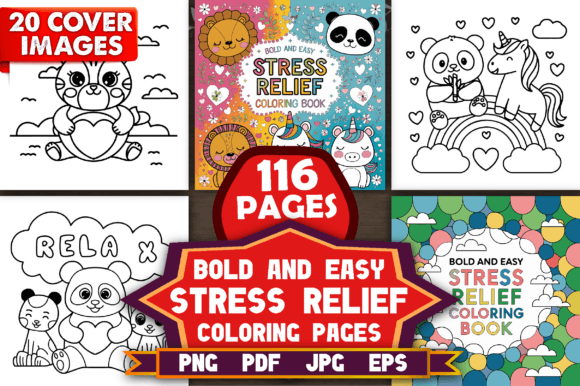 Download Bold and Easy Stress Relief Color Pages - Easy Collection