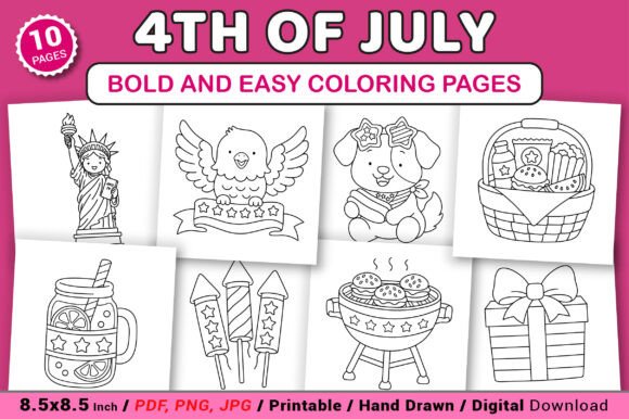 Download 4th of July Bold and Easy Coloring Pages - Easy Collection