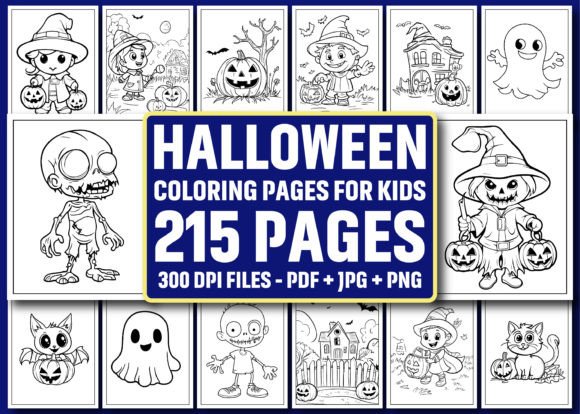 Download 215 Halloween Coloring Pages for Kids - For kids Collection