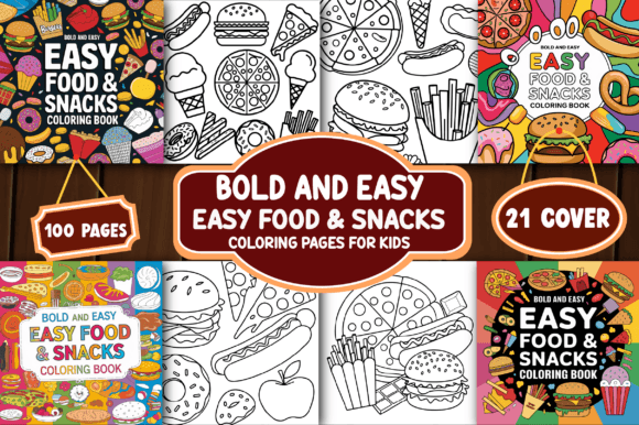 Download Bold and Easy Food &amp; Snacks Color Pages - Easy Collection