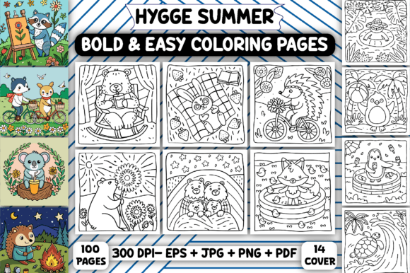 Download Hygge Summer: Bold &amp; Easy Coloring Book - Easy Collection