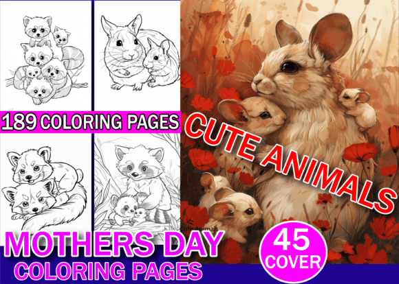 Download Cute Animals Mothers Day Coloring Pages - Cute Collection
