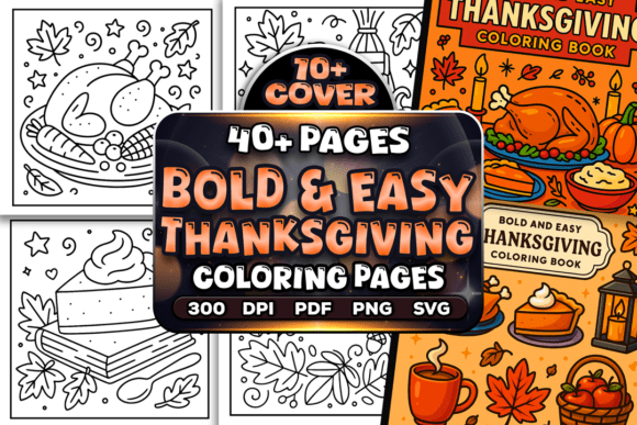 Download Easy Thanksgiving Coloring Pages Bundle - Easy Collection