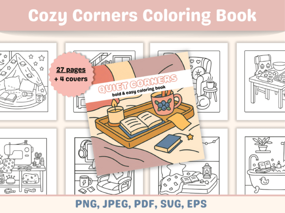Download Cozy Corners Bold and Easy Coloring Book - Easy Collection
