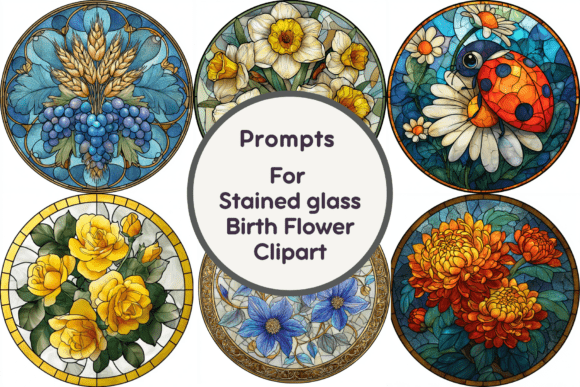 Download Prompt for Stained Glass Flower Clipart - Stained glass flower Collection
