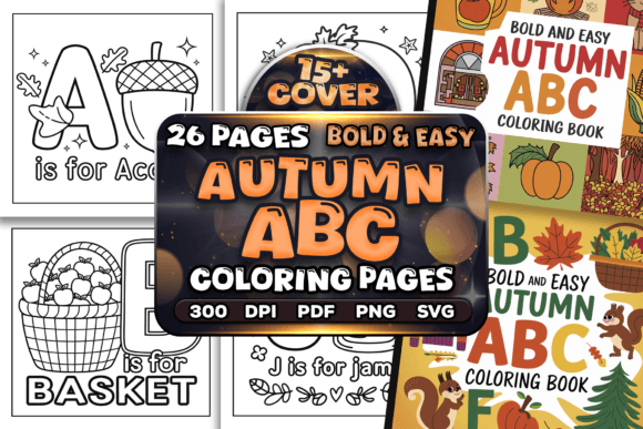 Download Bold and Easy Autumn ABC Coloring Pages - Easy Collection