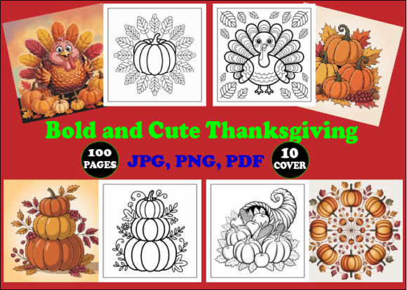 Download Bold and Cute Thanksgiving Coloring Book - Cute Collection