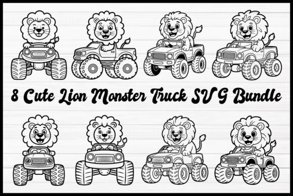 Download Cute Lion Monster Truck SVG Bundle - Cute Collection