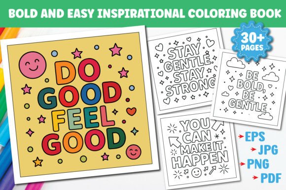 Download Bold &amp; Easy Inspirational Coloring Pages - Easy Collection