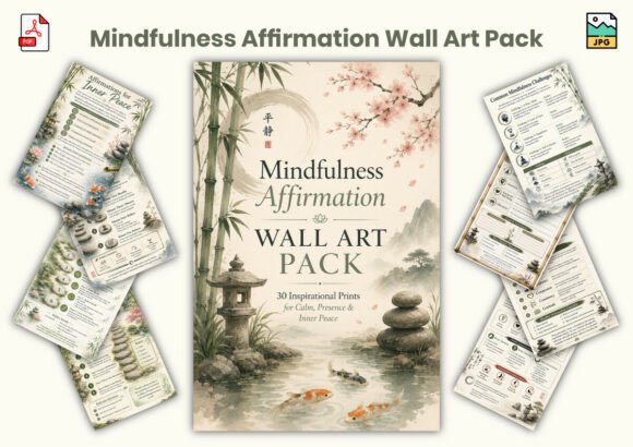 Download Mindfulness Affirmation Wall Art Pack - Premium Bundle