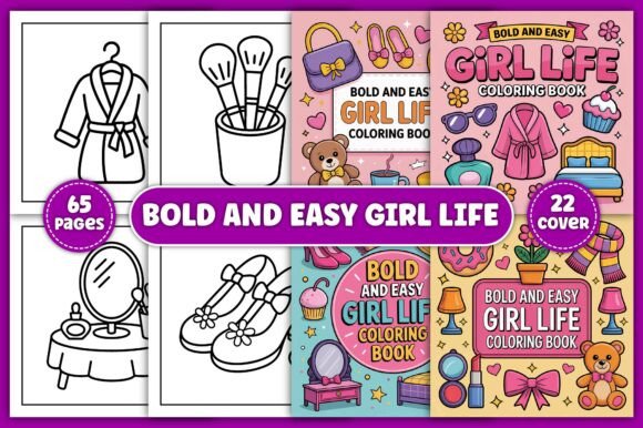 Download Bold and Easy Girl Life Coloring Book - Easy Collection