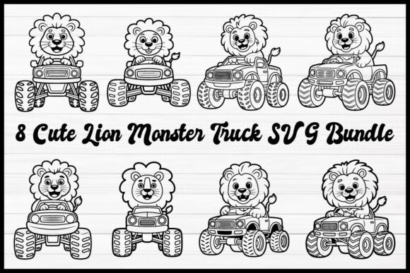 Download Cute Lion Monster Truck SVG Bundle - Cute Collection