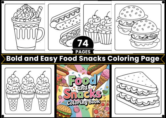 Download Bold and Easy Food Snacks Coloring Page - Easy Collection