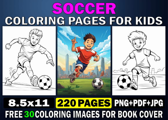 Download 200 Soccer Coloring Pages for Kids Kdp - For kids Collection