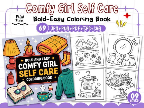 Download Easy Comfy Girl Self Care Coloring Pages - Easy Collection