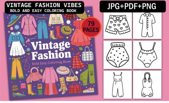 Download Vintage Fashion Bold &amp;Easy Coloring Book - Easy Collection