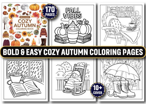 Download Bold and Easy Cozy Autumn Coloring Pages - Easy Collection