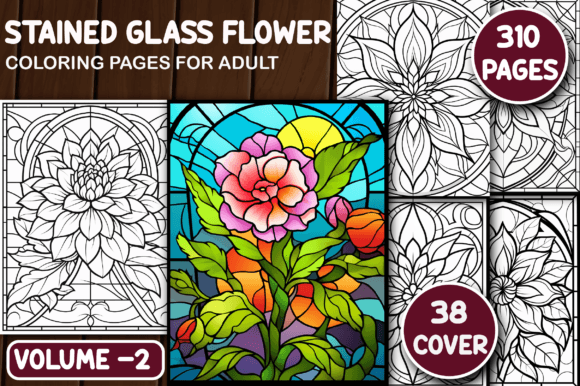 Download 310 Stained Glass Flower Coloring Pages - Stained glass flower Collection