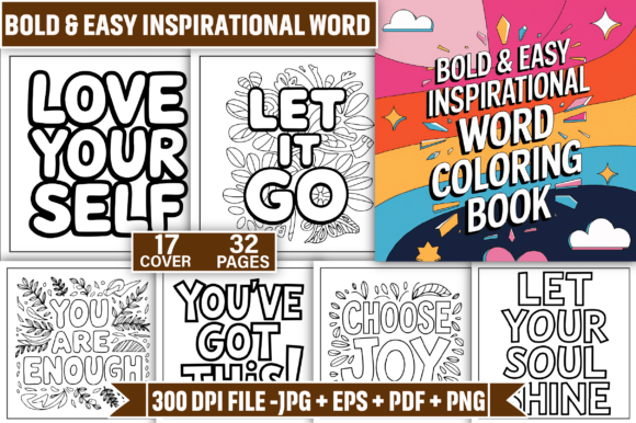 Download Bold Easy Inspirational Word Color Page - Easy Collection