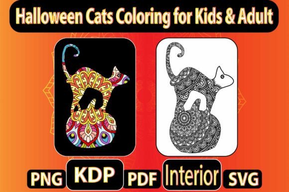 Download Halloween Cats Coloring for Kids &amp; Adult - For kids Collection