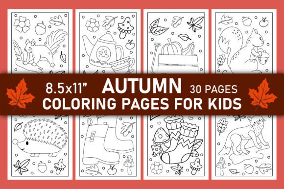 Download Autumn Coloring Pages for Kids Volume-3 - For kids Collection
