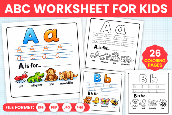 Download ABC Worksheet Coloring Pages for Kids - For kids Collection