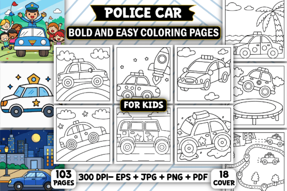 Download Police Car Bold and Easy Coloring Pages - Easy Collection