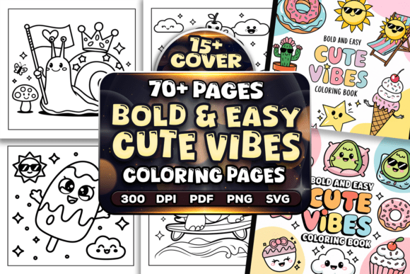 Download Bold and Easy Cute Vibes Coloring Pages - Easy Collection