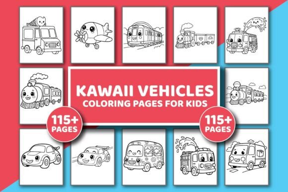 Download Kawaii Vehicles Coloring Pages for Kids - For kids Collection