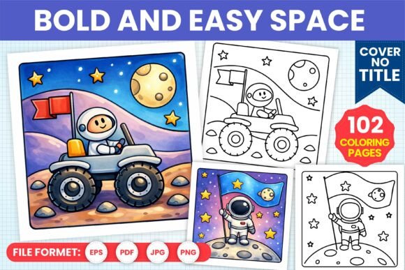 Download Bold and Easy Space Coloring Book Pages - Easy Collection