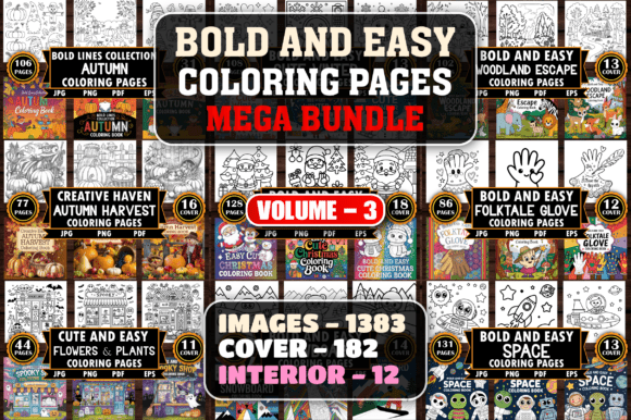 Download 1383 Bold and Easy Coloring Pages Bundle - Easy Collection