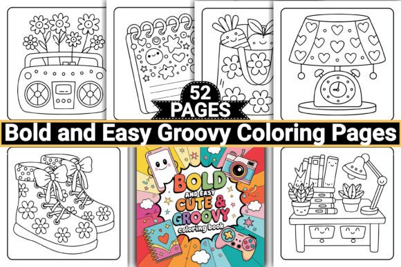 Download Cute &amp; Groovy Bold Easy Coloring Pages - Easy Collection