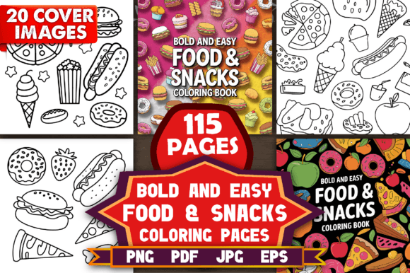 Download Bold and Easy Food &amp; Snacks Color Page - Easy Collection