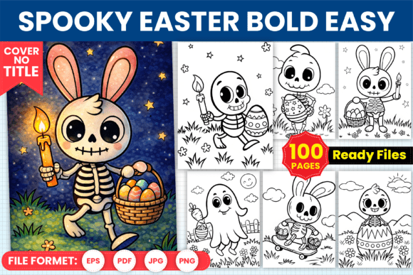 Download Spooky Easter Bold Easy Coloring Pages - Easy Collection