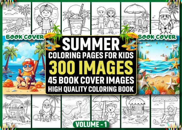 Download 300 Summer Coloring Pages for Kids - KDP - For kids Collection
