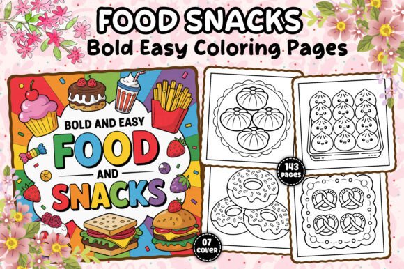 Download Bold and Easy Food Snacks Coloring Book - Easy Collection