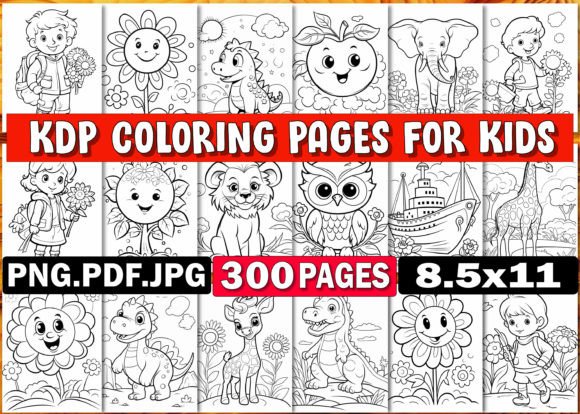 Download 300 KDP Coloring Pages for Kids - For kids Collection
