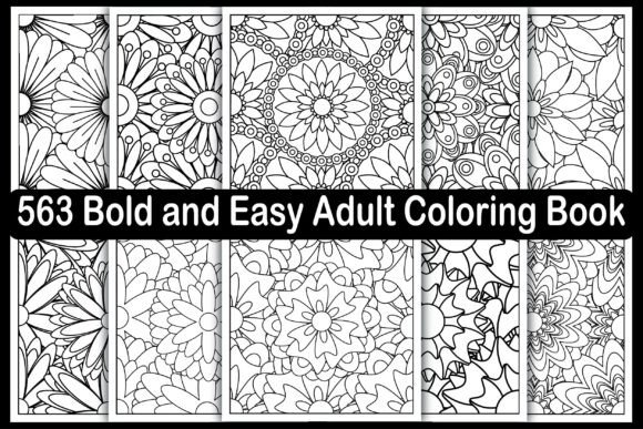 Download 563 Bold and Easy Adult Coloring Book - Easy Collection