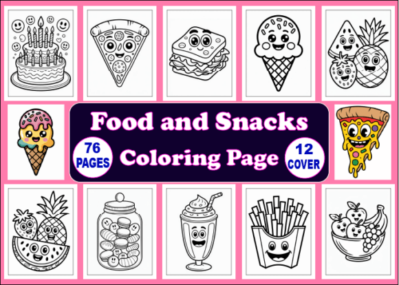 Download Bold Easy Food and Snacks Coloring Page - Easy Collection