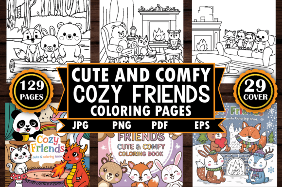 Download Cozy Friends Cute &amp; Comfy Coloring Pages - Cute Collection