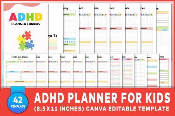 Download Editable ADHD Planner for Kids - For kids Collection