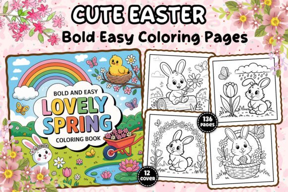 Download Bold &amp; Easy Lovely Spring Coloring Book - Easy Collection