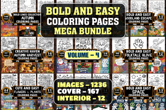 Download 1236 Bold and Easy Coloring Pages Bundle - Easy Collection