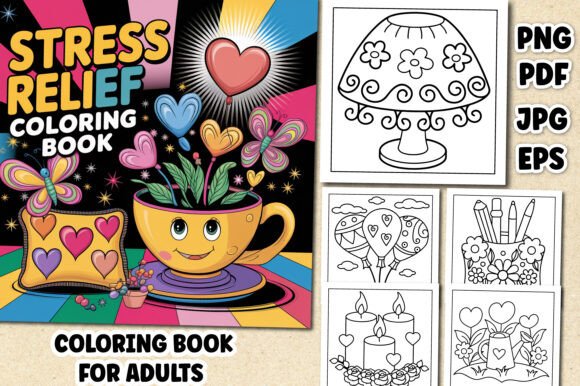 Download Bold &amp; Easy Stress Relief Coloring Book - Easy Collection